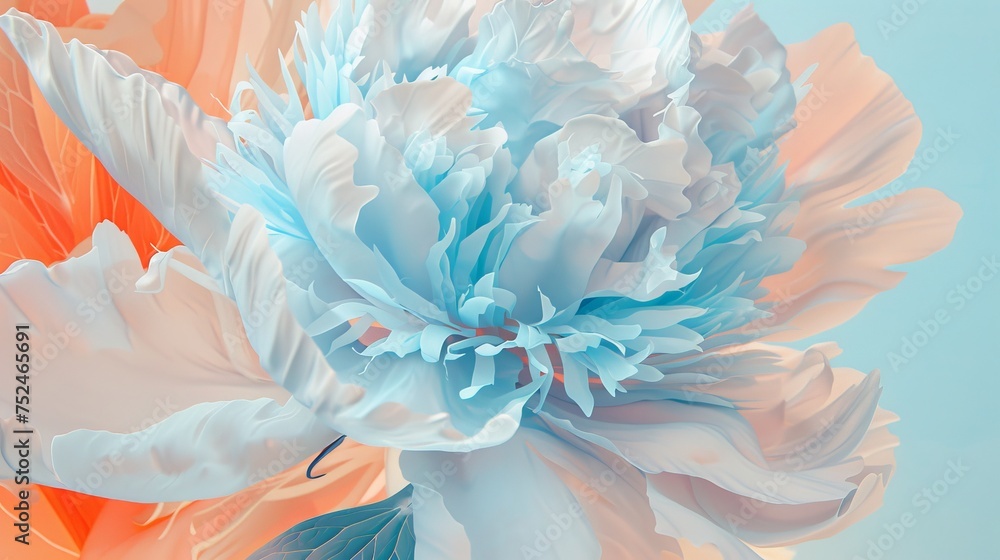 Trendy Soft Floral Minimalist Background. Minimal concept Art direction with spring and summer theme. 