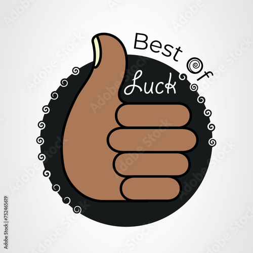 Thumbs Up Best of Luck Illustration
