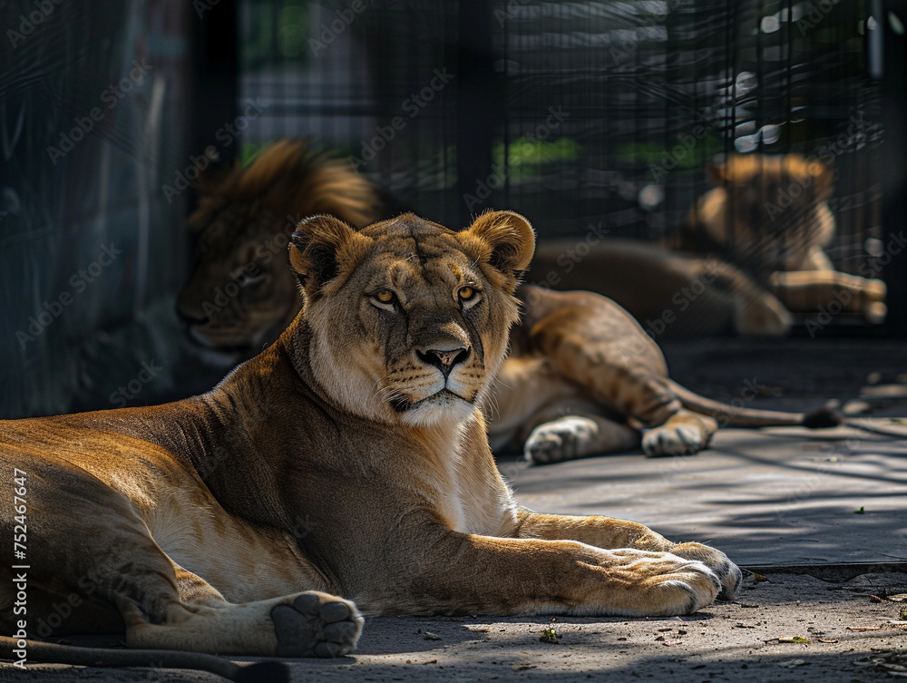 Naklejka premium Serene Lioness Repose