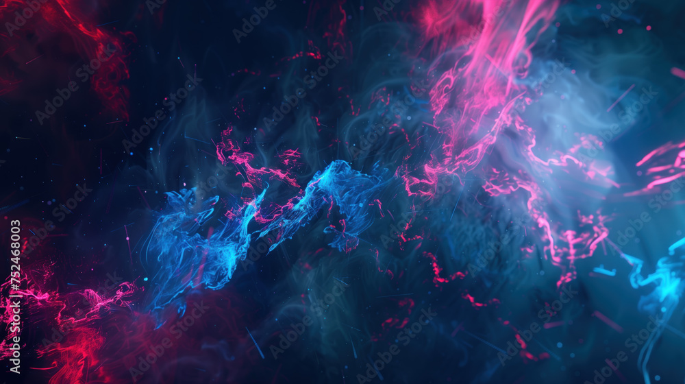 Fototapeta premium Electric Dreamscape: Navigating the Neon Web, Generative AI