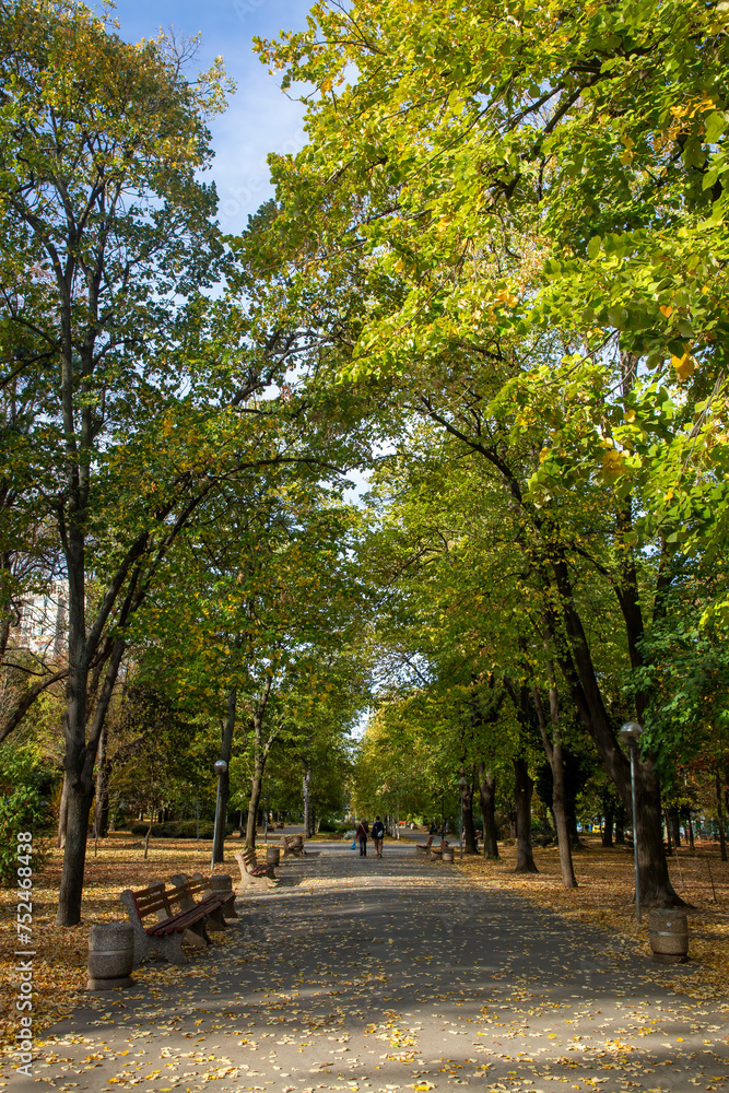 Shumen - Bulgaria, October 29, 2023, Autumn in the city Park Shumen