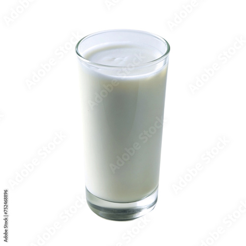 Fresh milk in the glass isolated on Transparent background.