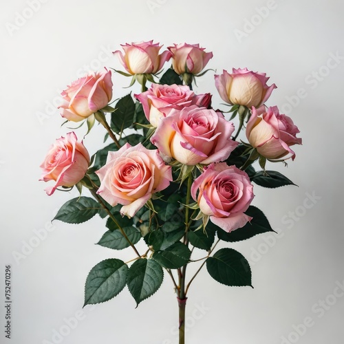 bouquet of roses on white 
