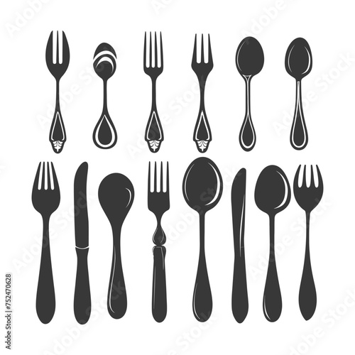 Silhouette Cutlery Collection Set black color only