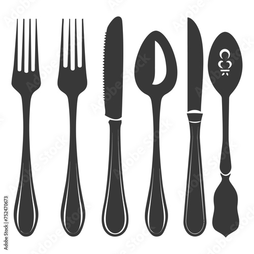 Silhouette Cutlery Collection Set black color only