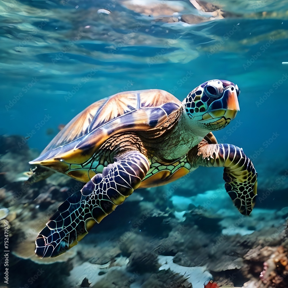 Obraz premium green sea turtle
