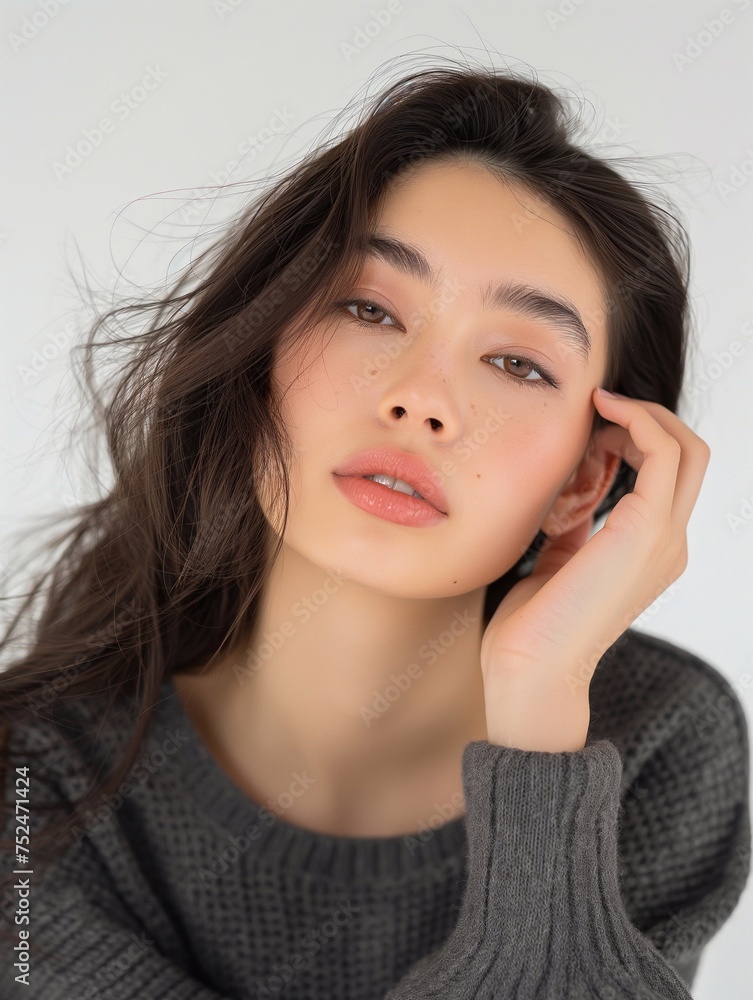 Beautiful Asian woman, model For Cosmetics, Supermodel. generative ai art Beautiful Asian woman, model For Cosmetics, Supermodel. generative ai art