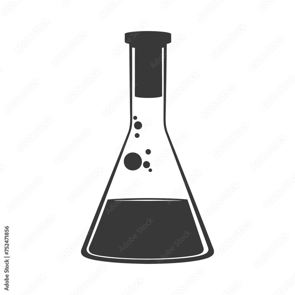 Silhouette Erlenmeyer tube black color only Silhouette Erlenmeyer tube black color only