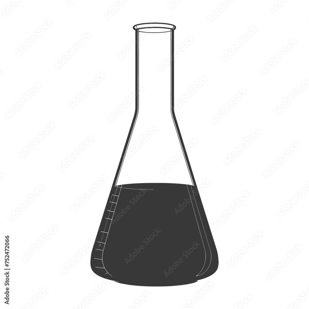 Silhouette Erlenmeyer tube black color only Silhouette Erlenmeyer tube black color only