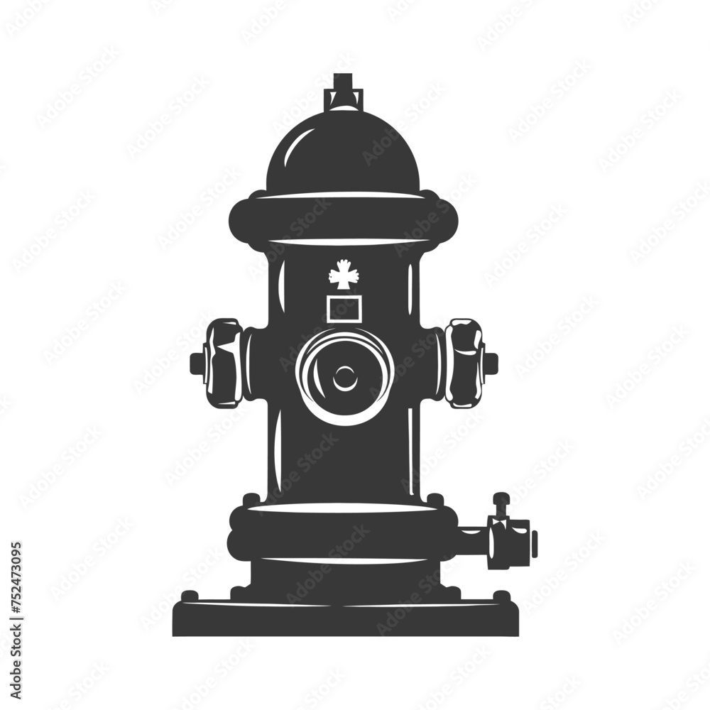 Silhouette fire hydrant black color only