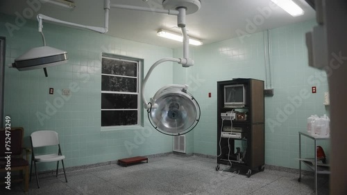 Old Empty Hospital Operating Room with Medical Equipment