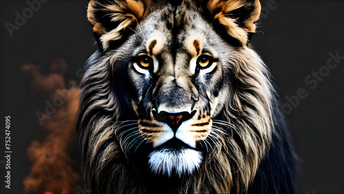 Tiger, lion, Head, face, animal, graphics, logo, Bengal, wild, wildlife, wild cat, carnivore, head of a tiger