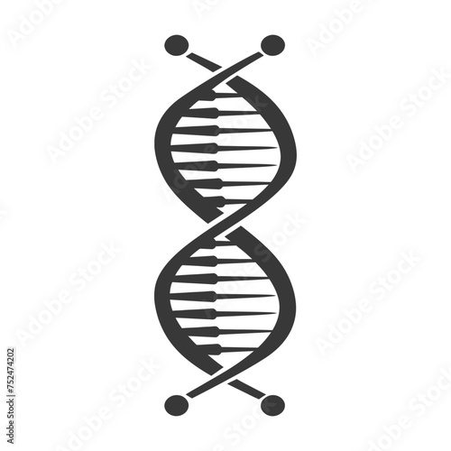Silhouette gene DNA mutation symbol black color only
