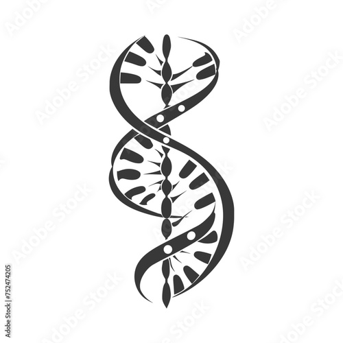 Silhouette gene DNA mutation symbol black color only
