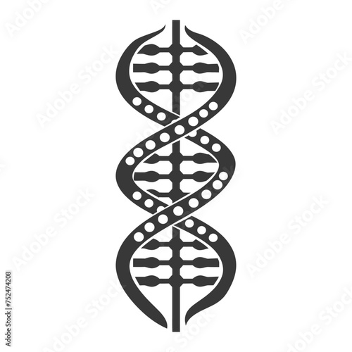 Silhouette gene DNA mutation symbol black color only