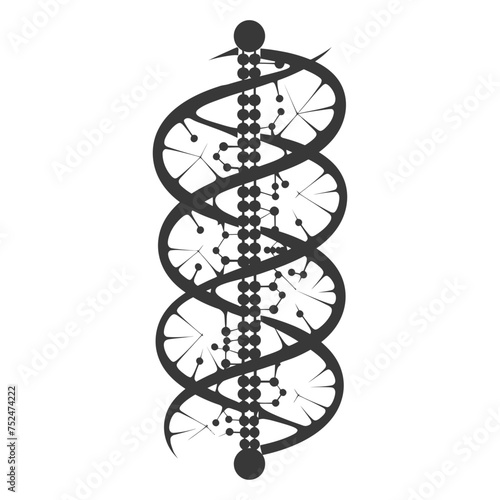 Silhouette gene DNA mutation symbol black color only