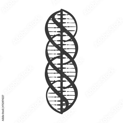 Silhouette gene DNA mutation symbol black color only
