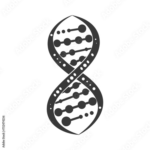 Silhouette gene DNA mutation symbol black color only