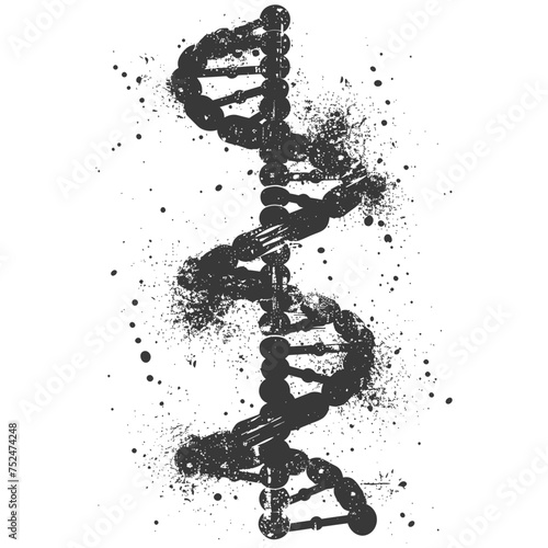 Silhouette gene DNA mutation symbol black color only