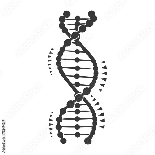 Silhouette gene DNA mutation symbol black color only