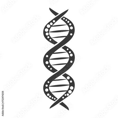 Silhouette gene DNA mutation symbol black color only