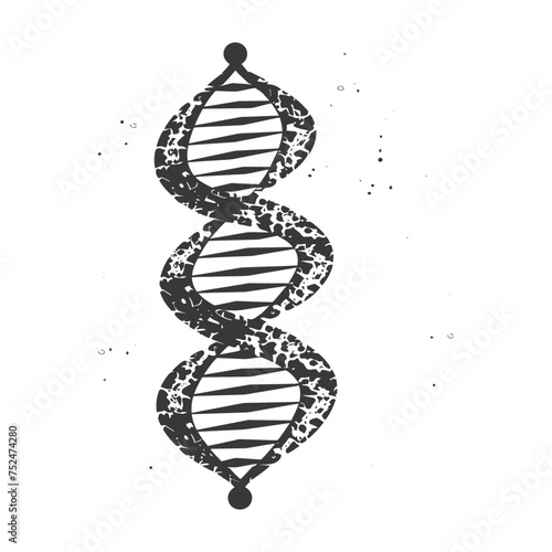 Silhouette gene DNA mutation symbol black color only