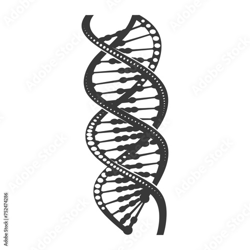 Silhouette gene DNA mutation symbol black color only