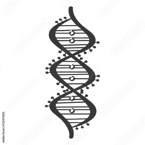 Silhouette gene DNA mutation symbol black color only