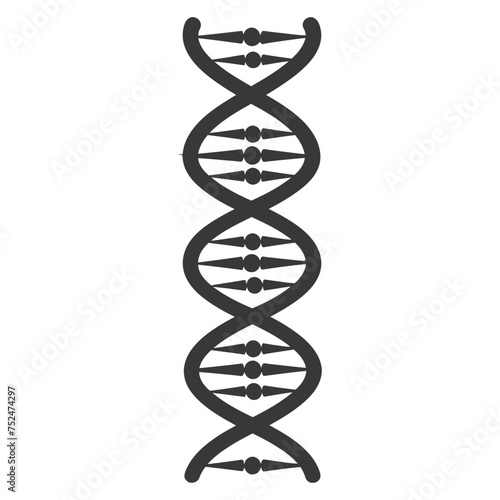 Silhouette gene DNA mutation symbol black color only