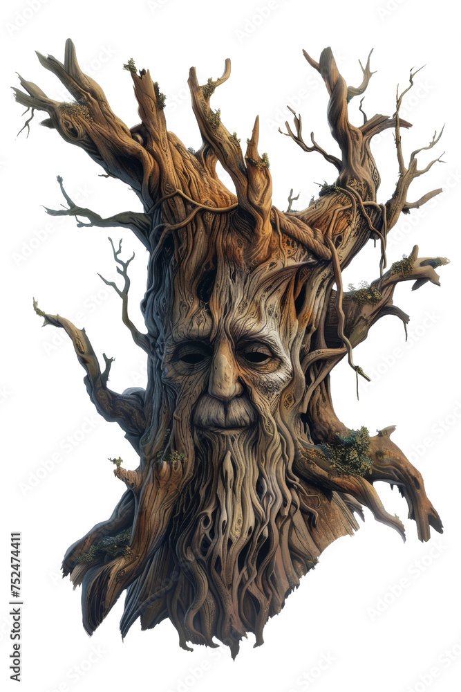 a wise tree spirit isolated on a transparent background, generative ai a wise tree spirit isolated on a transparent background, generative ai