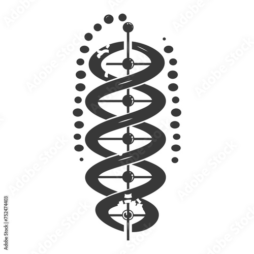 Silhouette gene DNA mutation symbol black color only