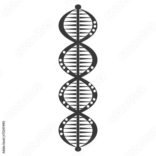 Silhouette gene DNA mutation symbol black color only