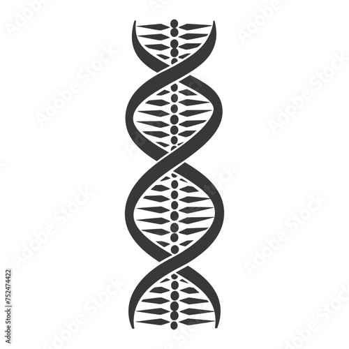 Silhouette gene DNA mutation symbol black color only