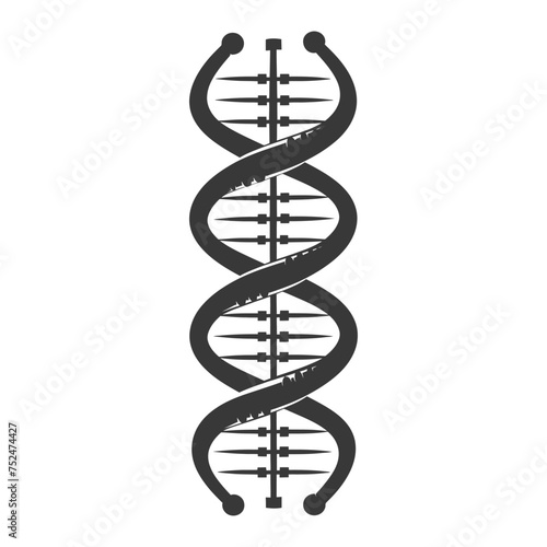 Silhouette gene DNA mutation symbol black color only
