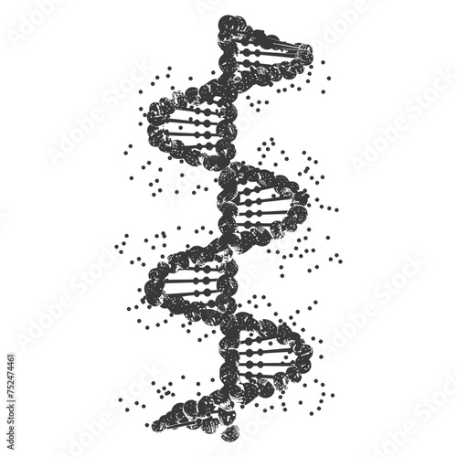 Silhouette gene DNA mutation symbol black color only