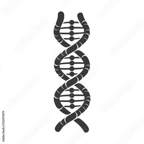 Silhouette gene DNA symbol black color only