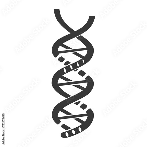 Silhouette gene DNA symbol black color only