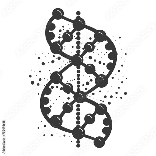 Silhouette gene DNA symbol black color only