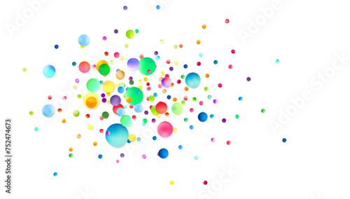 Colorful Bubble Burst on White