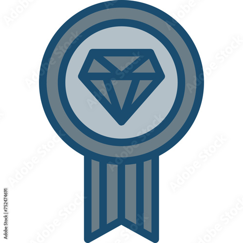 Badge Line Filled Grey
