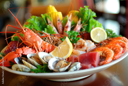 A tantalizing display of assorted seafood delicacies on a plate