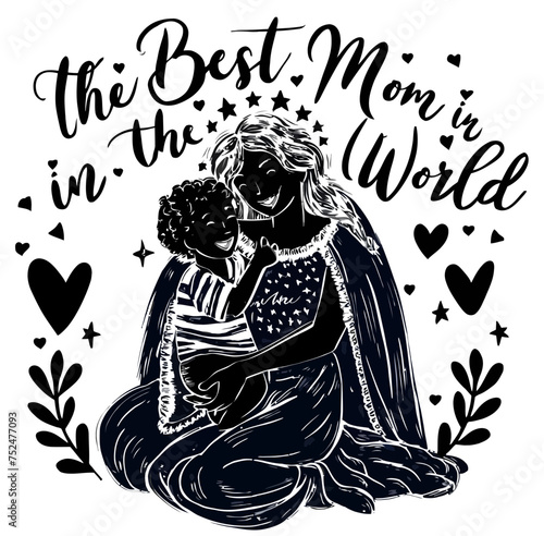 THE BEST MOM IN THE WORLD   SVG   RETRO   GROOVY   CUSTOM T SHIRT DESIGN   T SHIRT DESIGN 