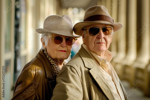 A sophisticated elderly couple exuding elegance and style © Veniamin Kraskov