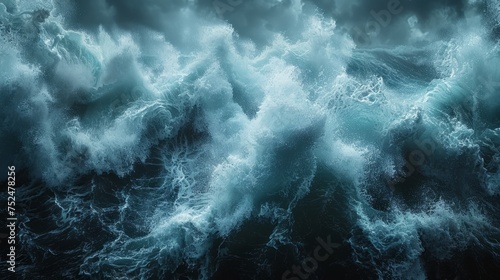 A large body of water with powerful waves rolling and crashing on its surface