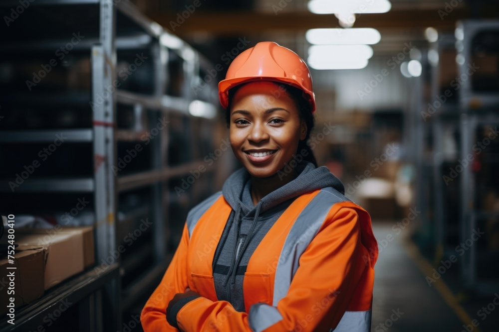 Portrait of a woman working in a factory Portrait of a woman working in a factory