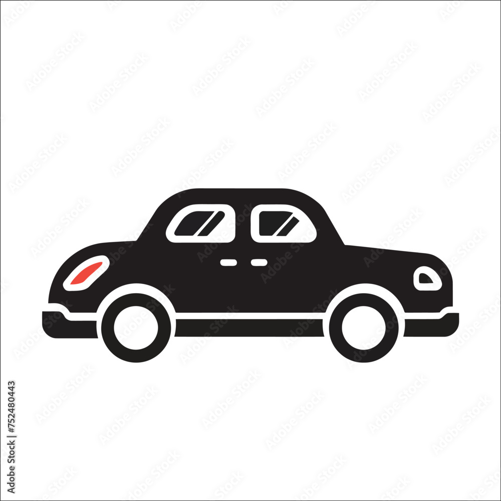 Fototapeta premium Car icon. Vector illustration isolated on white background.