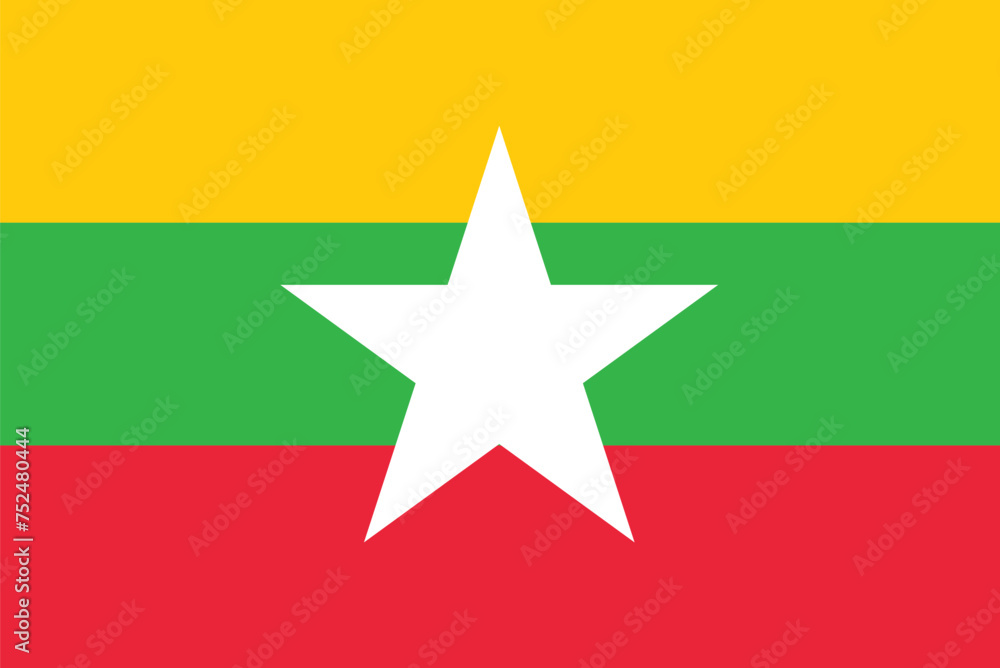 National Flag of Myanmar, Myanmar sign, Myanmar flag National Flag of Myanmar, Myanmar sign, Myanmar flag