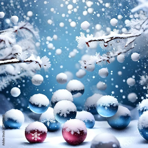 christmas background with snow