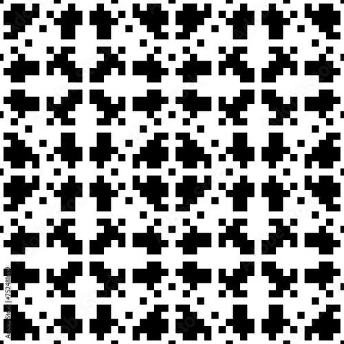 Seamless pattern. Shapes ornament. Ethnic embroidery background. Tribal wallpaper. Figures, squares image. Tribe motif. Ancient backdrop. Digital paper, web design, textile print. Vector artwork