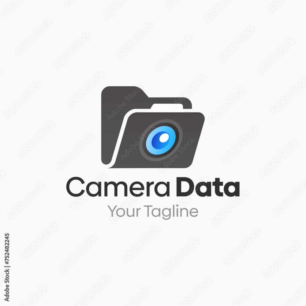 Vector Illustration for Camera Data Logo: A Design Template Merging Concepts of a Folder and Camera Shape Vector Illustration for Camera Data Logo: A Design Template Merging Concepts of a Folder and Camera Shape